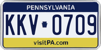 PA license plate KKV0709