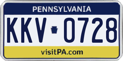 PA license plate KKV0728