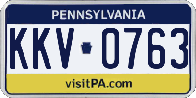 PA license plate KKV0763