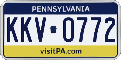 PA license plate KKV0772