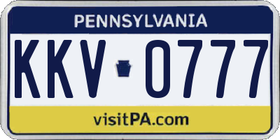 PA license plate KKV0777
