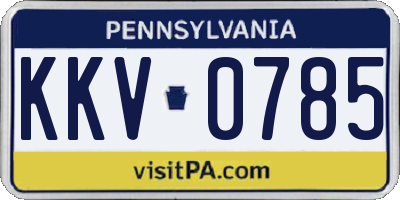 PA license plate KKV0785