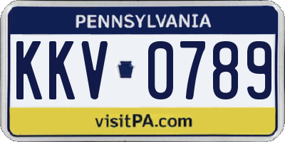 PA license plate KKV0789