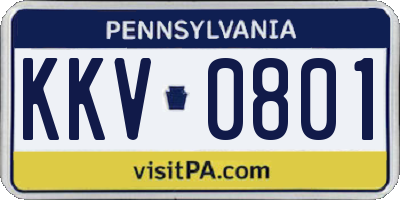 PA license plate KKV0801