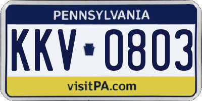 PA license plate KKV0803