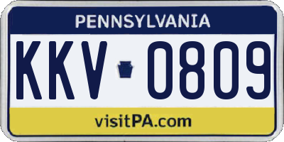 PA license plate KKV0809