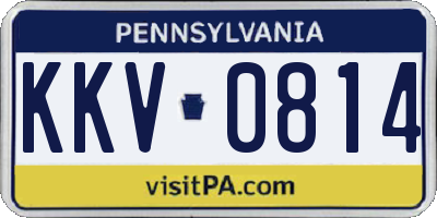PA license plate KKV0814