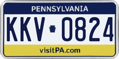 PA license plate KKV0824
