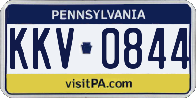 PA license plate KKV0844