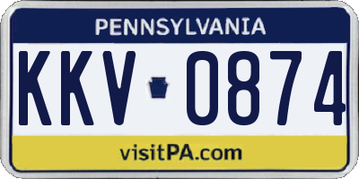 PA license plate KKV0874