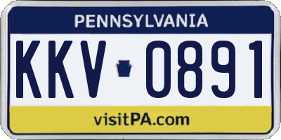 PA license plate KKV0891