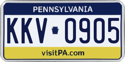 PA license plate KKV0905