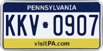 PA license plate KKV0907