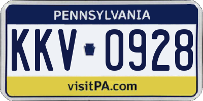 PA license plate KKV0928