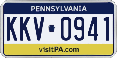 PA license plate KKV0941