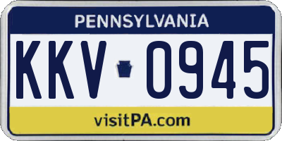 PA license plate KKV0945