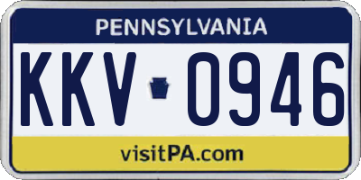 PA license plate KKV0946