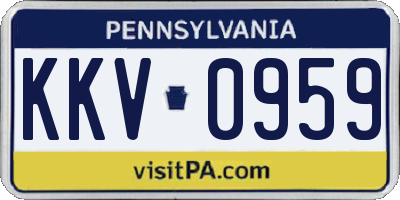 PA license plate KKV0959