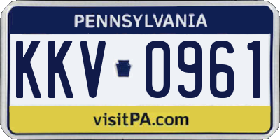 PA license plate KKV0961