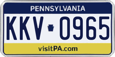 PA license plate KKV0965