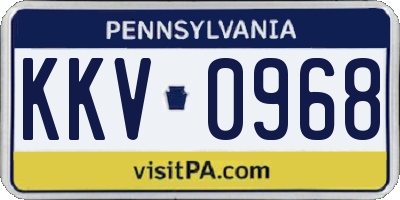 PA license plate KKV0968