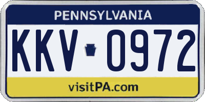 PA license plate KKV0972