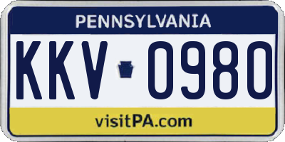 PA license plate KKV0980
