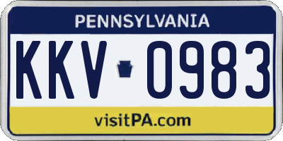 PA license plate KKV0983