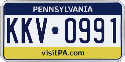 PA license plate KKV0991