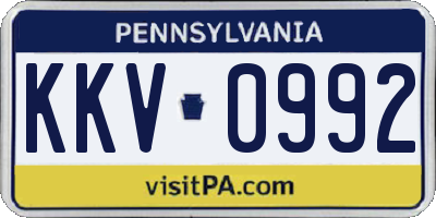 PA license plate KKV0992