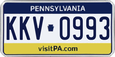 PA license plate KKV0993