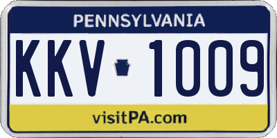 PA license plate KKV1009