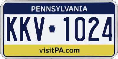 PA license plate KKV1024