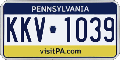 PA license plate KKV1039