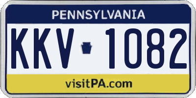 PA license plate KKV1082