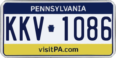 PA license plate KKV1086