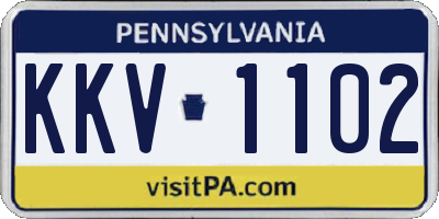 PA license plate KKV1102