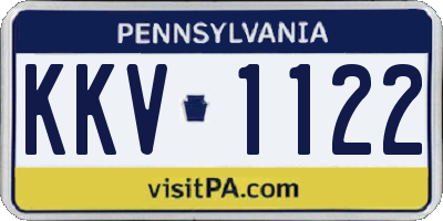 PA license plate KKV1122
