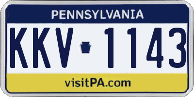 PA license plate KKV1143