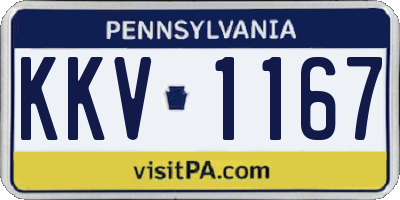 PA license plate KKV1167