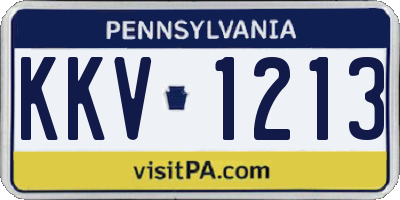 PA license plate KKV1213