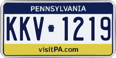PA license plate KKV1219