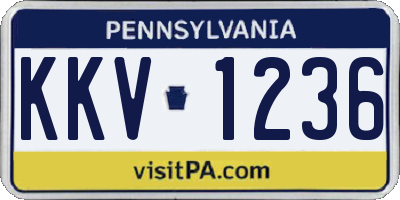 PA license plate KKV1236