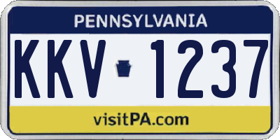 PA license plate KKV1237