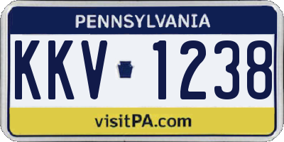 PA license plate KKV1238