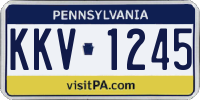 PA license plate KKV1245