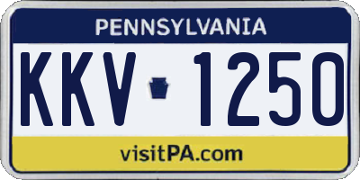 PA license plate KKV1250