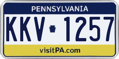 PA license plate KKV1257