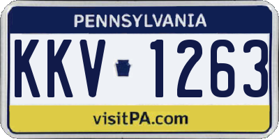 PA license plate KKV1263