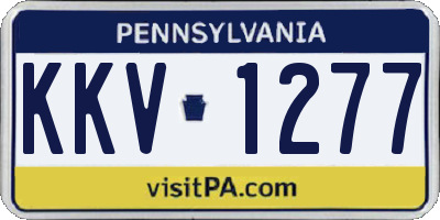 PA license plate KKV1277